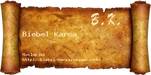 Biebel Karsa névjegykártya
